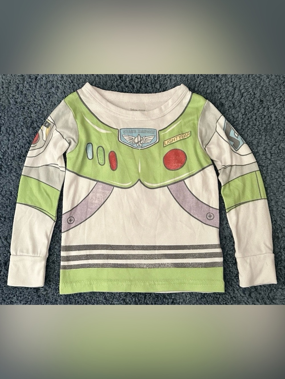 Disney Pixar Toddler Boys 3T Toy Story Buzz Lightyear Graphic L/S Pajama Top